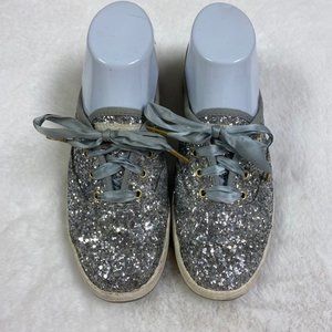 Kate Spade X‎ Keds Champion Silver Glitter Sneakers Size 6
